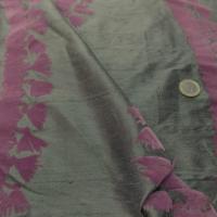 tissu Soie sauvage kaki a motifs dévoré aspect velours vieux rose pas cher