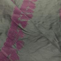 Soie sauvage kaki a motifs dévoré aspect velours vieux rose en ligne