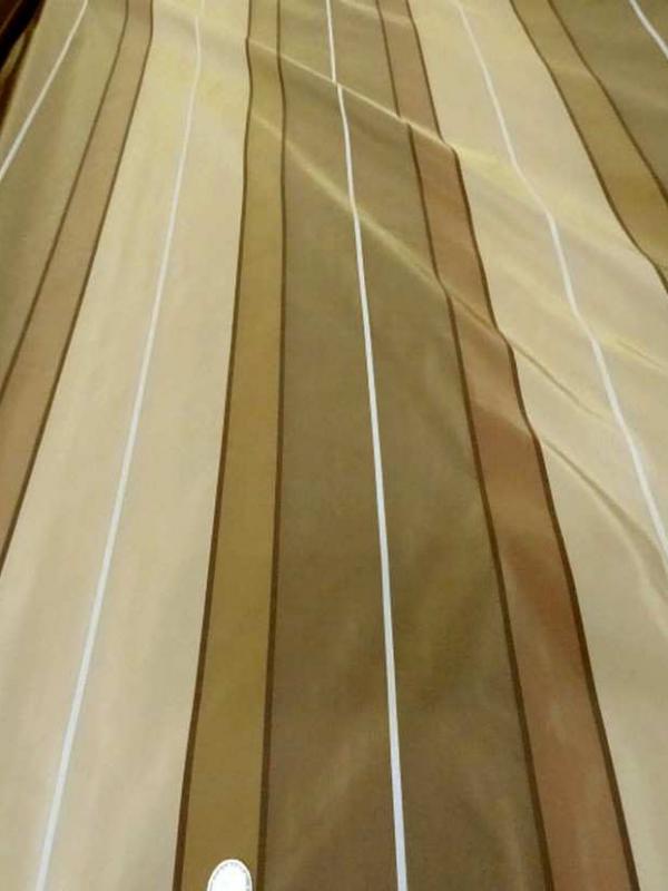 Taffetas a bandes ton beige kaki taupe en 3 20m de l8