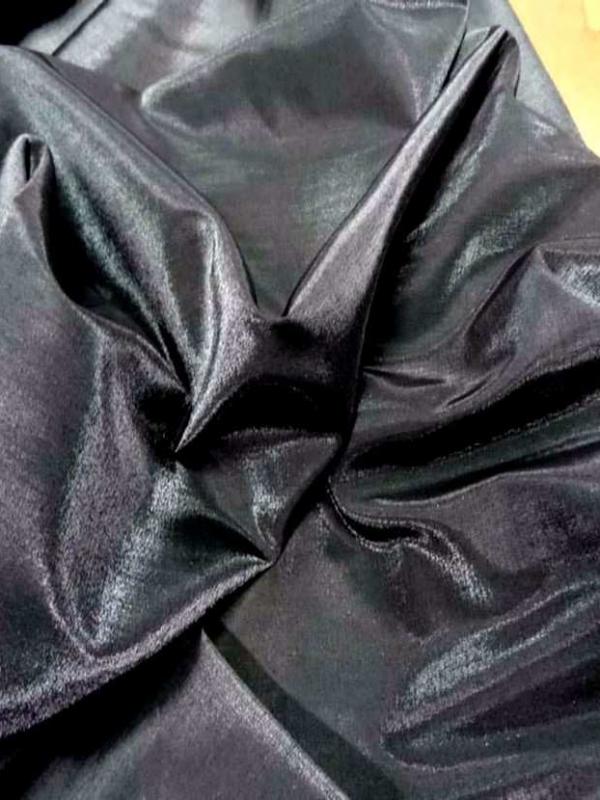 Taffetas apparence organza ton gris metal
