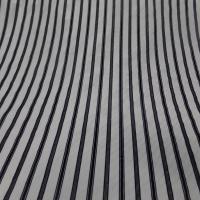 Taffetas blanc cassé a rayures floqué en velours noir