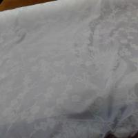 Taffetas blanc dévoré motifs dragons en velours blanc