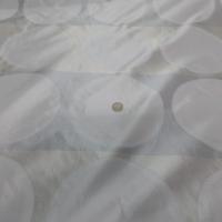 Beau Taffetas façonné blanc gris brodés motifs rond