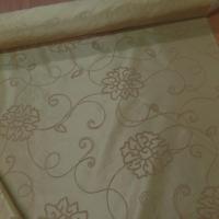 Tissu Taffetas changeant doré floqué velours beige en ligne