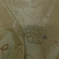 Tissu Taffetas changeant doré floqué velours beige pas cher