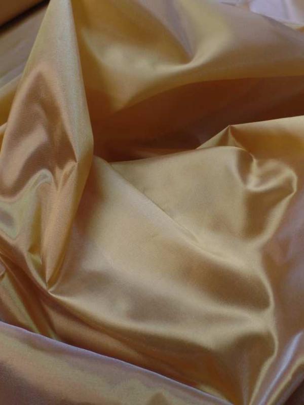 Taffetas changeant jaune dore a reflets