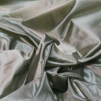 tissu Taffetas changeant kaki reflets blanc métal