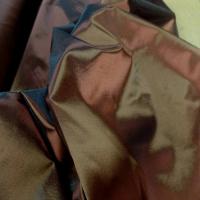 Taffetas changeant marron a reflets