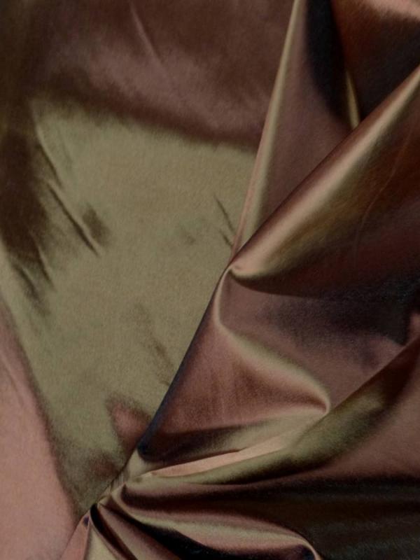 Taffetas changeant marron a reflets