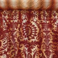 Tissu Taffetas changeant ton rouille en dégradé floqué velours pas cher