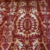 Tissu Taffetas changeant ton rouille en dégradé floqué velours pas cher