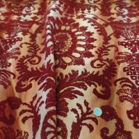 Tissu Taffetas changeant ton rouille en dégradé floqué velours en ligne
