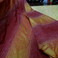 Taffetas d ameublement a chenille bordeaux dore en 2 95 m de l0