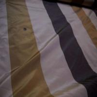 Taffetas d ameublement a rayures gris beige dore a reflets orange8