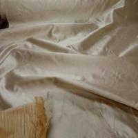 Taffetas de soie beige double organza raye03