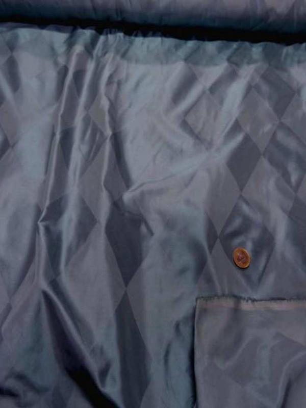 Taffetas de soie dessin arlequin ton bleu gris en 1 45m de l1