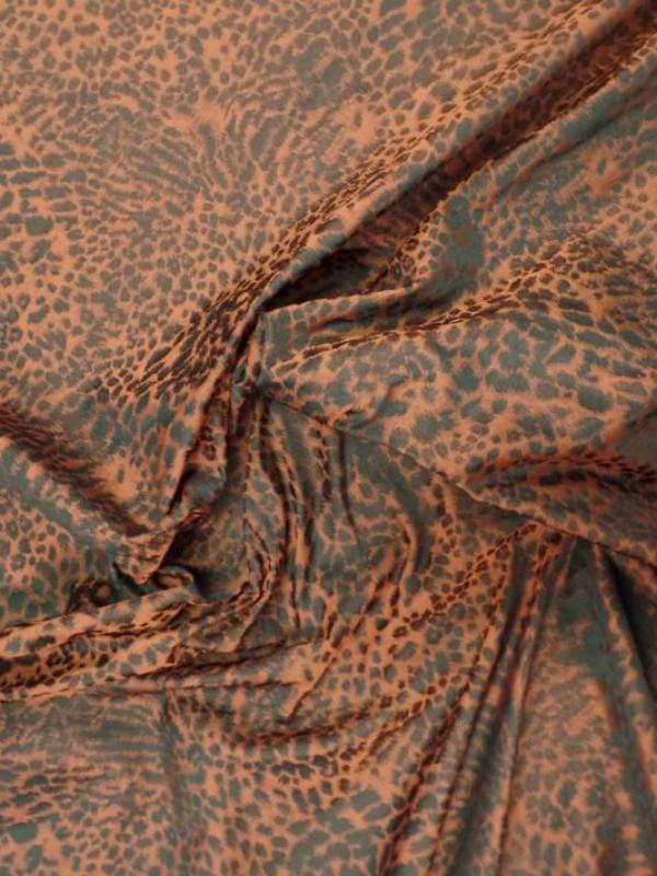 Taffetas faconne leopard ton marron et noir0