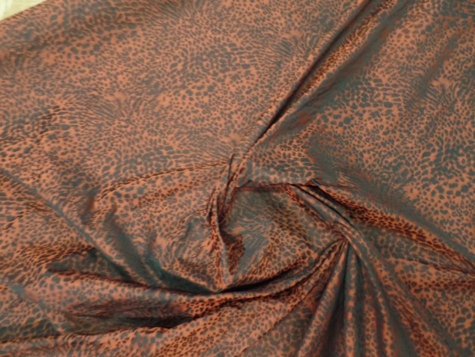 Taffetas façonné léopard ton marron et noir