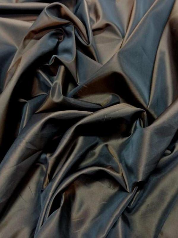 Taffetas fin changeant marron reflets noir