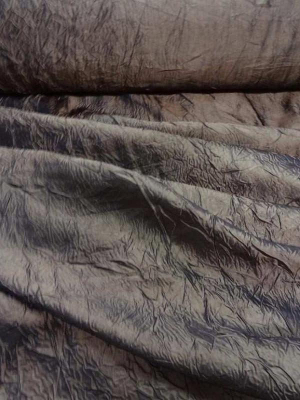 Taffetas froisse permanent ton marron mordore