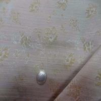 Tissu Taffetas jaune clair effet dupions brodé en ligne