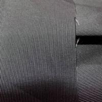 Taffetas lycra noir a fine rayures gris metal