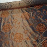 Taffetas marron changeant reflets dore floqué velours rouille