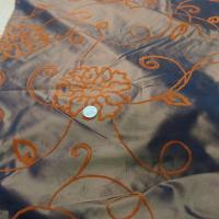 Taffetas marron changeant reflets dore floqué velours rouille en ligne