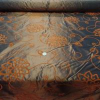 Taffetas marron changeant reflets dore floqué velours rouille pas cher