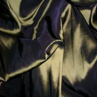 Taffetas polyester viscose kaki reflets jaune