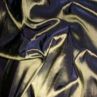 Taffetas polyester viscose kaki reflets jaune6