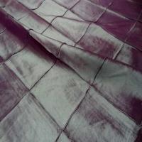 Taffetas prune turquoise faconne carreaux
