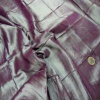 Taffetas prune turquoise faconne carreaux5