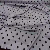 Taffetas souple a pois gris et noir