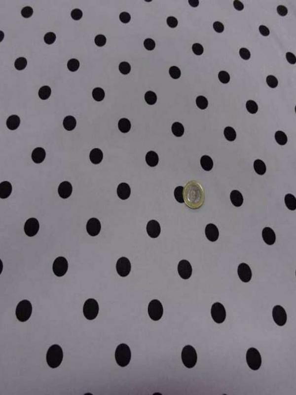 Taffetas souple a pois gris et noir