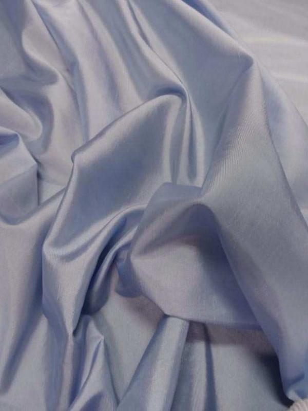 Taffetas souple bleu reflets blanc