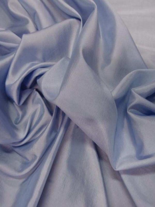 Taffetas souple bleu reflets blanc