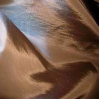 Taffetas souple changeant beige marron reflets gris