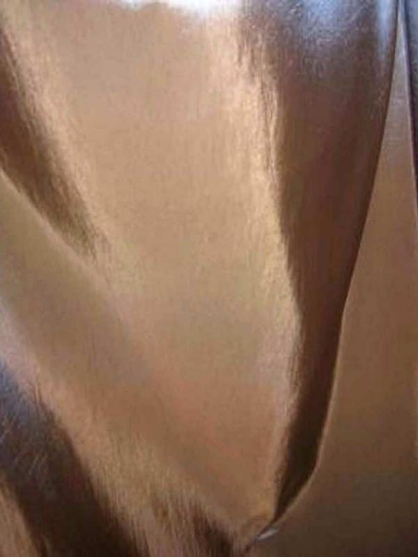 Taffetas souple changeant beige marron reflets gris