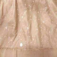 Taffetas ton beige dore brode fleurs