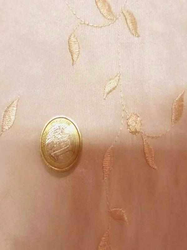 Taffetas ton beige dore brode fleurs