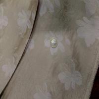 Taffetas ton beige dore plisse avec bande elastique brode09