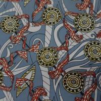 Tissu africain wax ton gris blanc rouge
