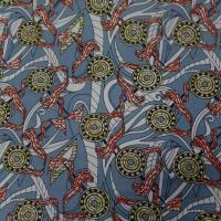 tissu africain wax ton gris ,blanc ,rouge
