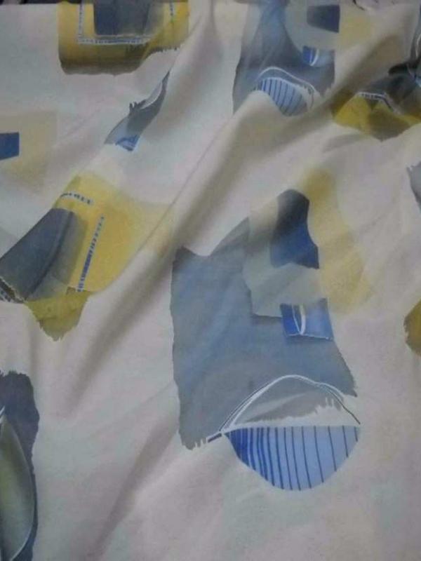 Tissu beige bleu devore6