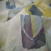 Tissu beige bleu devore8