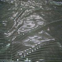 Tissu blanc turquoise a paillettes ronde gris metal8