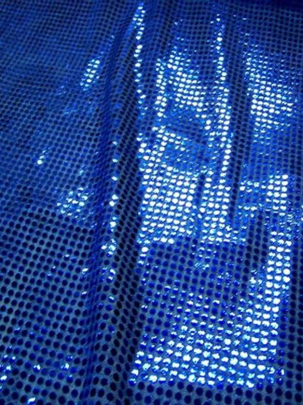 Tissu bleu a paillettes ronde bleu