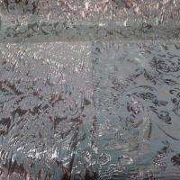tissu oriental bleu très clair façonné motif en relief en lurex doré
