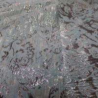 Tissu bleu tres clair faconne motif en relief en lurex dore7